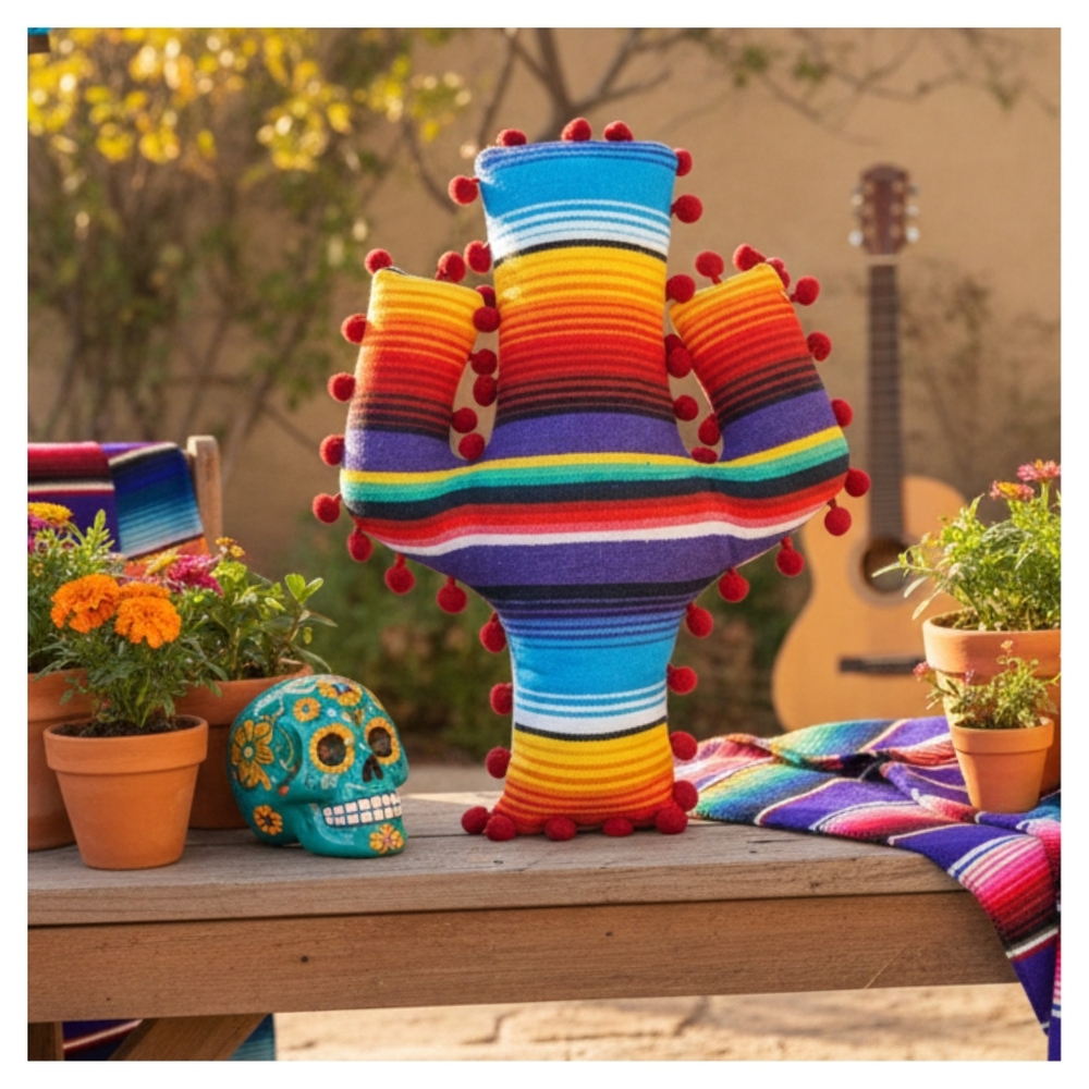 Serape Cactus Pillow